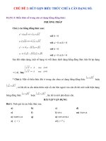 Chuyên đề: RÚT GỌN BIỂU THỨC CHỨA CĂN DẠNG SỐ