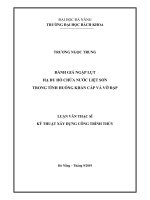Đánh giá ngập lụt hạ du hồ chứa nước liệt sơn trong tình huống khẩn cấp và vỡ đập 