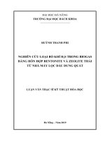 Nghiên cứu loại bỏ khí h2s trong biogas bằng hỗn hợp bentonite và zeolite thải từ nhà máy lọc dầu dung quất 