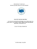 Các yếu tố ảnh hưởng đến hiệu suất công việc của công chức tại các cơ quan trực thuộc ủy ban nhân dân thành phố biên hòa, tỉnh đồng nai 
