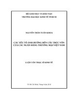 Các yếu tố ảnh hưởng đến cấu trúc vốn của các ngân hàng thương mại việt nam 