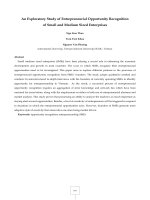 An exploratory study of entrepreneurial opportunity recognition of small and medium sized enterprises 