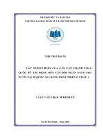 Các thành phần của cán cân thanh toán quốc tế tác động đến cân đối ngân sách nhà nước tại 10 quốc gia đang phát triển ở châu á 