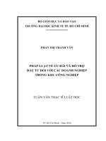 Pháp luật về hỗ trợ và ưu đãi đầu tư đối với các doanh nghiệp trong khu công nghiệp 