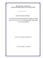 Các nhân tố ảnh hưởng đến quyết định lựa chọn dịch vụ kế toán của các doanh nghiệp phần mềm tại tp  hồ chí minh 