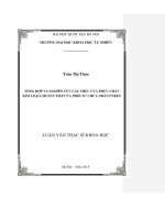 Tổng hợp và nghiên cứu cấu trúc của phức chất kim loại chuyển tiếp của phối tử chứa nhân pyren