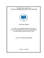 Các yếu tố ảnh hưởng đến sự hài lòng của du khách đối với chất  lượng dịch vụ du lịch trên địa bàn tỉnh cà mau 