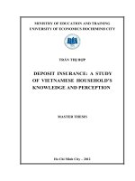 Deposit insurance, a study of vietnamese households knowledge and perception , luận văn thạc sĩ 