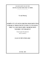 Nghiên cứu xây dựng phương pháp phân tích paraquat trong huyết tương và ứng dụng phục vụ chẩn đoán, điều trị bệnh nhân ngộ độc cấp paraquat:  Luận án TS. Khoa học vật chất: 94401