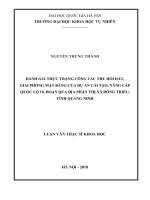 Đánh giá thực trạng công tác thu hồi đất, giải phóng mặt bằng của dự án: Cải tạo, nâng cấp Quốc lộ 18 đoạn qua địa phận thị xã Đông Triều, tỉnh Quảng Ninh