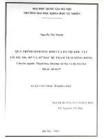Quá trình sinh dầu khí của đá mẹ khu vực lô 102, 106, 103 và 107 bắc bể trầm tích sông Hồng : Luận văn ThS. Địa chất: 60 44 57