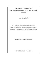 Các yếu tố ảnh hưởng đến hành vi chia sẻ tri thức của cán bộ, công chức trên địa bàn huyện cái nước, tỉnh cà mau 