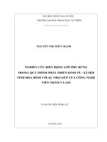 Nghiên cứu biến động lớp phủ rừng trong quá trình phát triển kinh tế - xã hội tỉnh Hòa Bình với sự trợ giúp của công nghệ viễn thám và GIS