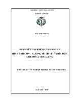 Nhận xét đặc điểm lâm sàng và hình ảnh cộng hưởng từ thoát vị đĩa đệm cột sống thắt lưng 