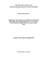 Đánh giá tác động của chính sách hỗ trợ đổi mới công nghệ đối với các cơ sở sản xuất   doanh nghiệp tỉnh an giang (2008 2013) 