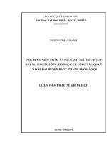 Ứng dụng viễn thám và GIS đánh giá biến động  đất mặt nước sông, hồ phục vụ công tác quản lý  đất đai huyện Ba Vì thành phố Hà Nội