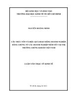 Cấu trúc vốn và hiệu quả hoạt động doanh nghiệp , bằng chứng từ các doanh nghiệp niêm yết tại TTCK việt nam 