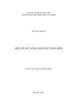 Một số kỹ năng giải bài toán đếm : Luận văn ThS. Toán học: 60 46 01 13