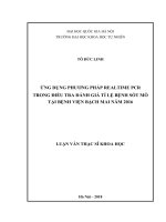Ứng dụng phương pháp Realtime PCR trong điều tra đánh giá tỉ lệ bệnh sốt mò tại bệnh viện Bạch Mai năm 2016 :  Luận văn ThS. Sinh học: 604201