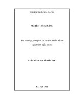 Bài toán lọc, dừng tối ưu và điều khiển tối ưu quá trình ngẫu nhiên : Luận văn ThS. Toán học: 60 46 15