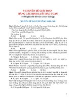 9  chuyên đề giải chi tiết bài tập HÓA HỌC bằng các phương pháp bảo toàn