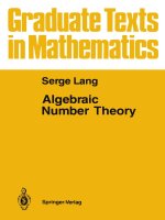 Algebraic number theory, serge lang 1 