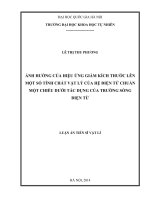 Ảnh hưởng của hiệu ứng giảm kích thước lên một số tính chất vật lý của hệ điện tử chuẩn một chiều dưới tác dụng của trường sóng điện từ : Luận án TS. Vật lý: 62 44 01 01