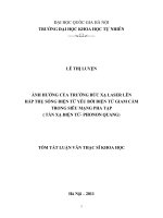 Ảnh hưởng của trường bức xạ Laser lên hấp thụ sóng điện từ yếu bởi điện tử giam cầm trong siêu mạng pha tạp (Tán xạ điện tử - phonon quang) : Luận văn ThS. Vật lý: 60 44 01