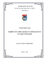 Nghiên cứu chế tạo và tính chất từ của hạt nano FePd: Luận văn ThS. Vật lý chất rắn: 60 44 01 04