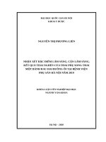 Nhận xét đặc điểm lâm sàng, cận lâm sàng, kết quả thai nghén của thai phụ song thai một bánh rau hai buồng ối tại bệnh viện phụ sản hà nội năm 2019 