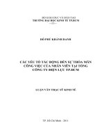 Các yếu tố tác động đến sự thỏa mãn công việc của nhân viên tại tổng công ty điện lực thành phố hồ chí minh , luận văn thạc sĩ 