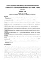 Factors influence on customers repurchase intention in customer to customer e marketplace  the case of shopee vietnam 