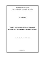 Nghiên cứu sử dụng nấm Lecanicillium kí sinh côn trùng đề kiểm soát rệp hại rau : Luận văn ThS. Sinh học: 60 42 40