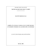 Nghiên cứu sử dụng vi sinh vật xử lý phế thải rắn từ chế biến tinh bột sắn làm phân hữu cơ sinh học:  Luận án TS. Khoa học môi trường: 624403