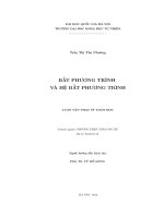 Bất phương trình và hệ bất phương trình: Luận văn Thạc sĩ. Toán học: 60 46 01 13 : Luận văn ThS. Toán học: 60 46 40