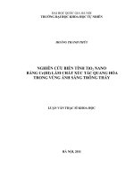 Nghiên cứu biến tính TiO2 Nano bằng Cr(III) làm chất xúc tác quang hóa trong vùng ánh sáng trông thấy