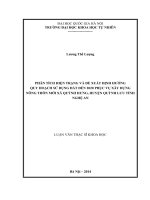 Phân tích hiện trạng và đề xuất định hướng  quy hoạch sử dụng đất đến 2020 phục vụ xây  dựng nông thôn mới xã Quỳnh Hưng, huyện  Quỳnh Lưu, tỉnh Nghệ An.