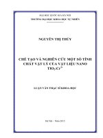 Chế tạo và nghiên cứu một số tính chất vật lý của vật liệu nano TiO2:Cr3+ : Luận văn ThS. Vật lý: 60 44 01 04