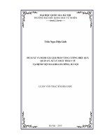 Đề xuất và đánh giá giải pháp tăng cường hiệu quả quản lý, xử lý chất thải y tế tại Bệnh viện đa khoa Hà Đông, Hà Nội: Luận văn ThS. Khoa học môi trường và bảo vệ môi trường: 60 44 03 01