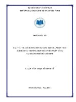 Các yếu tố ảnh hưởng đến sự sáng tạo của nhân viên , nghiên cứu trường hợp nhân viên ngân hàng tại TP  HCM 