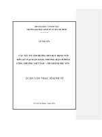 Các yếu tố ảnh hưởng đến huy động vốn tiền gửi tại ngân hàng thương mại cổ phần công thương việt nam – chi nhánh phú yên 