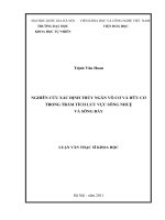 Nghiên cứu xác định thủy ngân vô cơ và hữu cơ trong trầm tích lưu vực sông Nhuệ và sông Đáy : Luận văn ThS. Hóa học: 60 44 29
