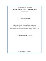 Các yếu tố tác động đến sự hài lòng trong công việc của cán bộ, công chức cấp xã thuộc huyện tân thành, tỉnh bà rịa – vũng tàu 