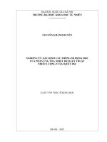 Nghiên cứu xác định các thông số động học của phản ứng tỏa nhiệt bằng kỹ thuật nhiệt lượng vi sai quét DSC