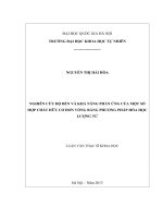 Nghiên cứu độ bền và khả năng phản ứng của  một số hợp chất hữu cơ đơn vòng bằng  phương pháp hóa học lượng tử