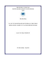 Các yếu tố ảnh hưởng đến quyết định lựa chọn thuốc không kê đơn, nghiên cứu tại TPHCM , luận văn thạc sĩ 