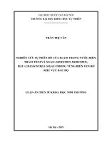 Nghiên cứu sự phân bố của Po-210 trong nƣớc biển, trầm tích và ngao (Meretrix meretrix), hàu (Crassostrea gigas) trong vùng biển ven bờ khu vực Bắc Bộ