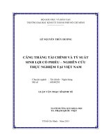 Căng thẳng tài chính và tỷ suất sinh lợi cổ phiếu   nghiên cứu thực nghiệm tại việt nam , luận văn thạc sĩ 