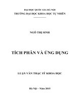 Tích phân và ứng dụng : Luận văn ThS. Toán học: 60 46 01 13