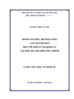 Đánh giá mức độ hài lòng của người dân đối với nhà tái định cư tại khu đô thị mới thủ thiêm , luận văn thạc sĩ 